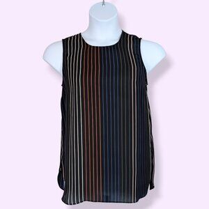 WhoWhatWear Sheer Striped Sleeveless Top